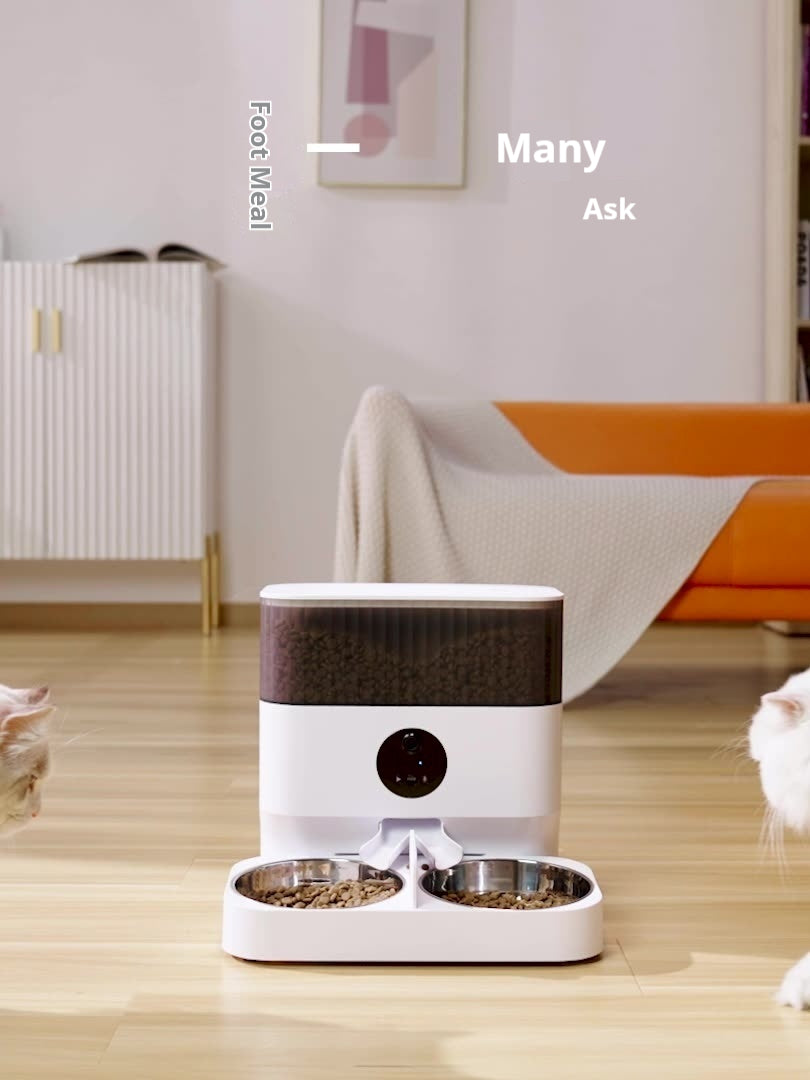 [New Arrival] Cat Automatic Feeder with Dual Bowls and 7L Large Capacity - The Timed Feeding product for Pets, Suitable for Cat and Dog Food