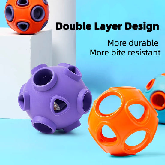 Two tone rubber pet toy ball
