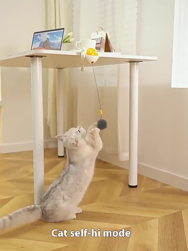 Cats' Source of Joy: Electric Cat Teaser with Plush Balls for Self - entertaining Fun