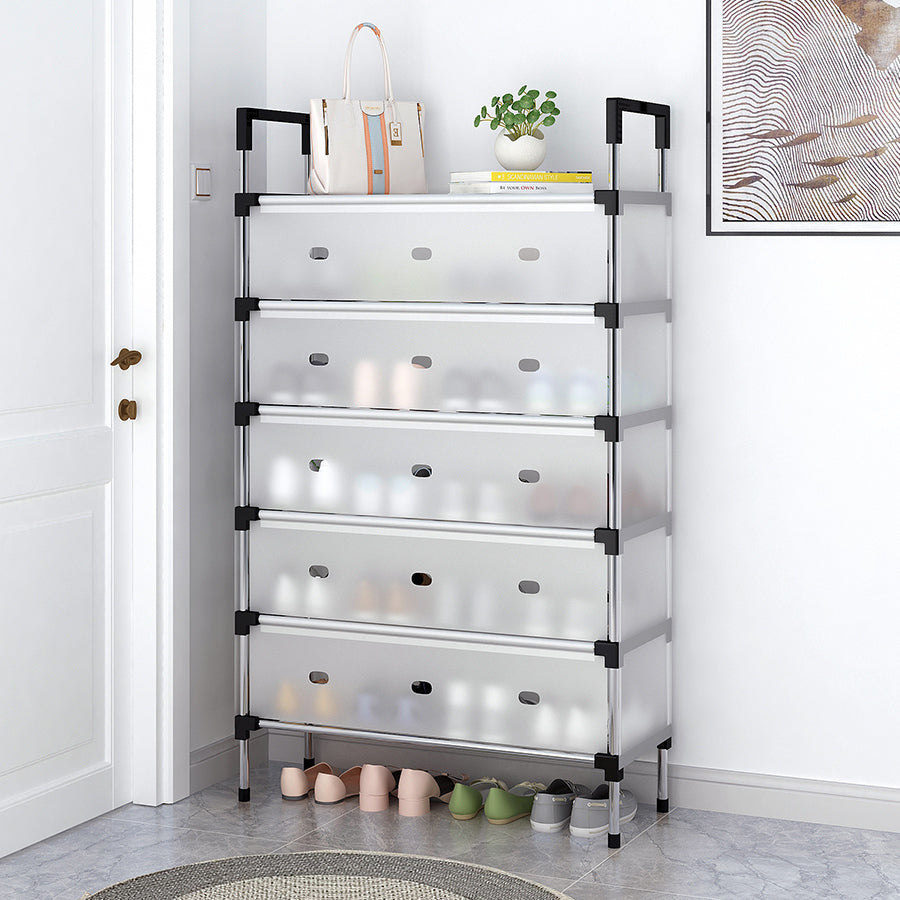 7-Layer Metal Shoe Rack With Dustproof Cover Shoe Storage Rack