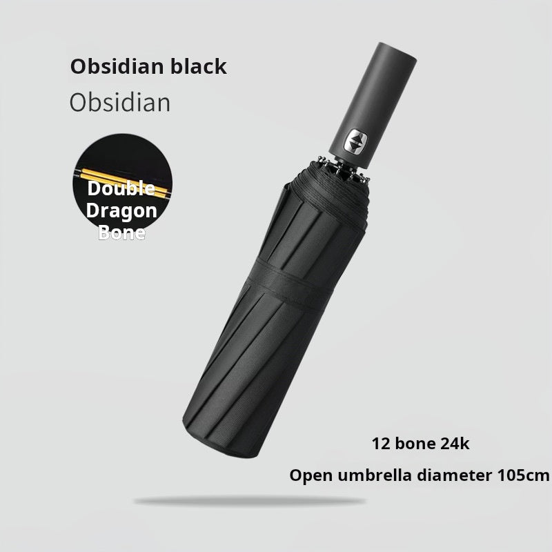 12K 3 Fold Automatic UV Blocking Windproof Dual Use Umbrella For Rain Sun Protection Summer