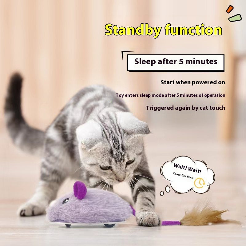 Hot - selling Plush Mouse Self - entertaining Smart Electric Simulation Cat - teasing Toy, USB - powered Pet Toy