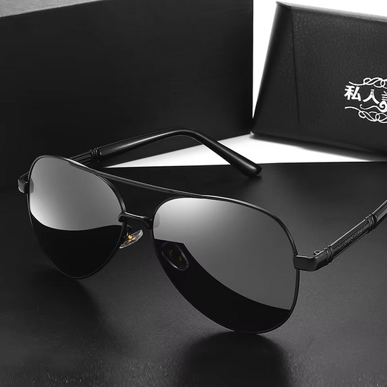 Sleek Black Aviator Sunglasses
