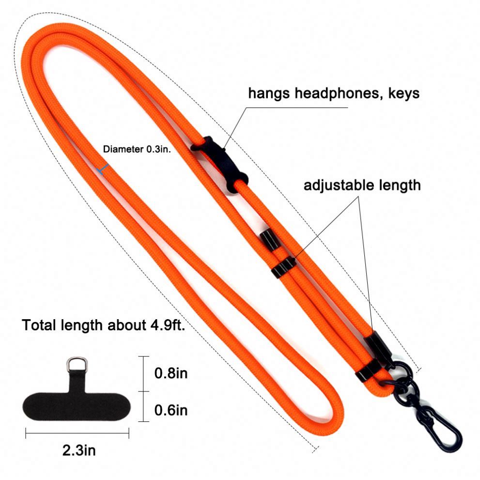 Adjustable elastic mobile phone lanyard