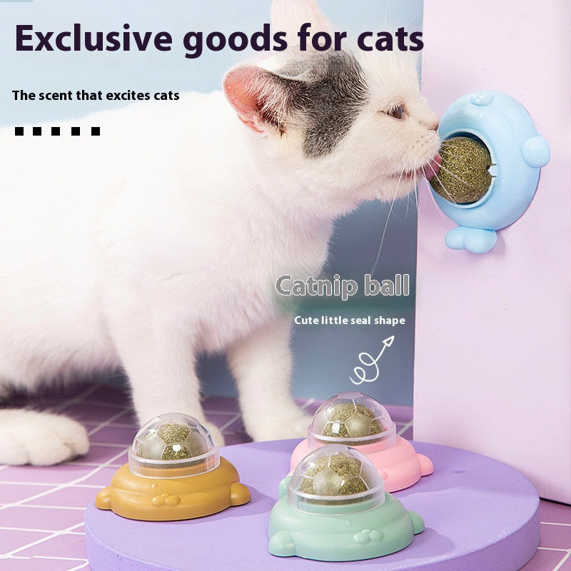 Catnip Lick - Fun Balls: Teething, Teeth Cleaning, Digestion - Aiding Nutritious Cat Treats