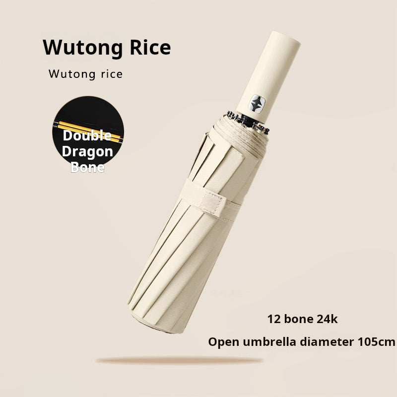 12K 3 Fold Automatic UV Blocking Windproof Dual Use Umbrella For Rain Sun Protection Summer
