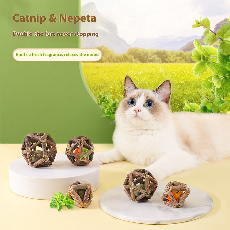 Cats' Source of Joy: Catnip and Silvervine Exquisite Balls