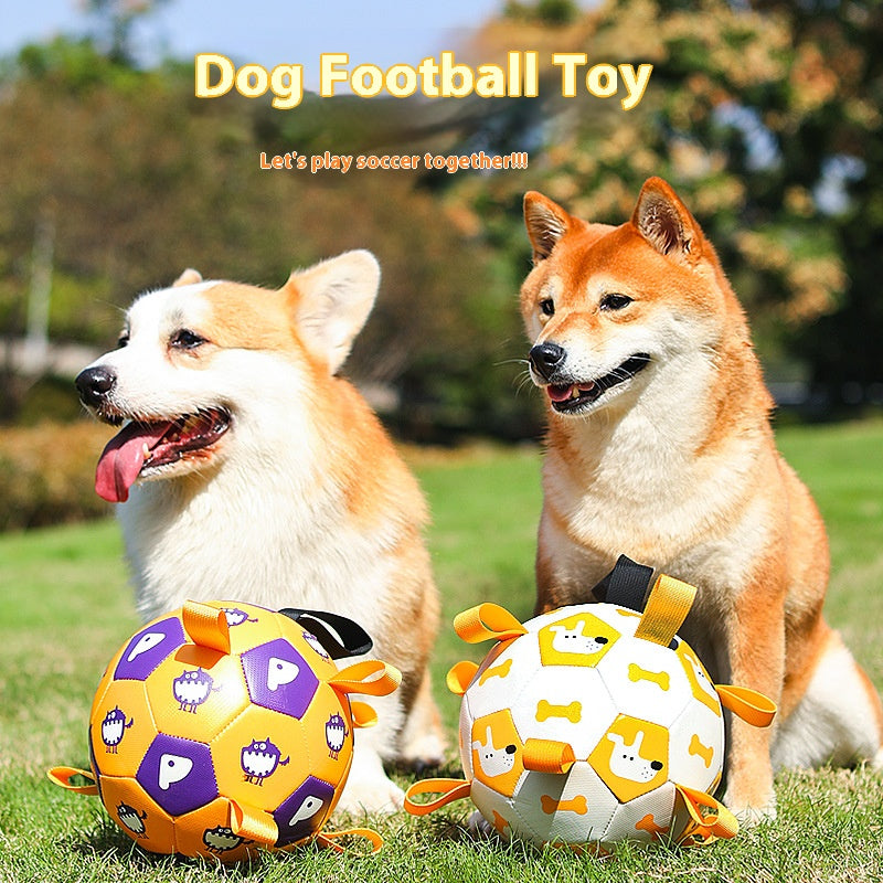 Outdoor Energetic Partner for Pet Dogs: Chew - Resistant, Squeaky and Inflatable Soccer Ball Toy