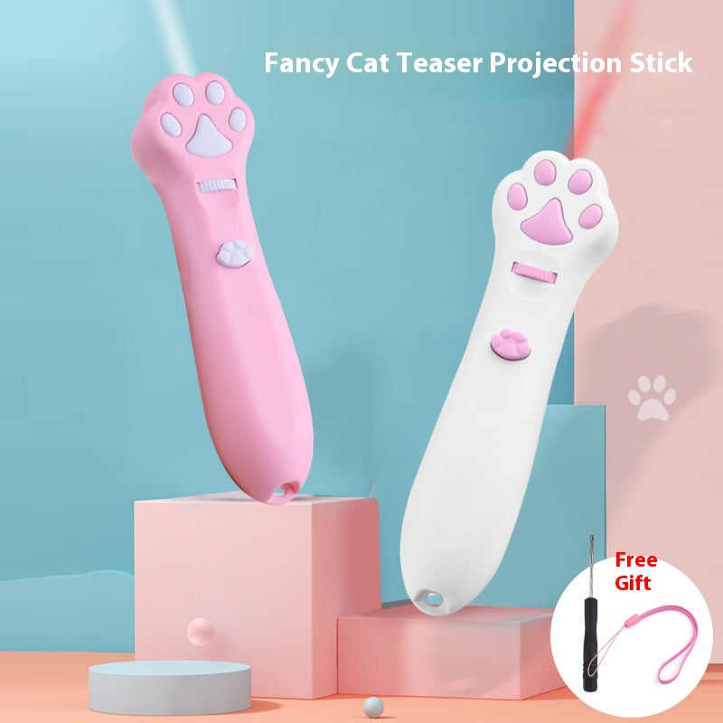 New Cat Paw Laser Teaser Rod - Infrared Projection Cat Teasing Pen Pet Toy