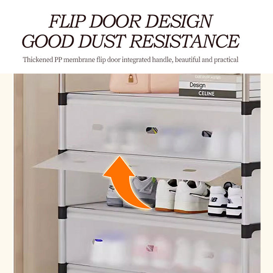 7-Layer Metal Shoe Rack With Dustproof Cover Shoe Storage Rack