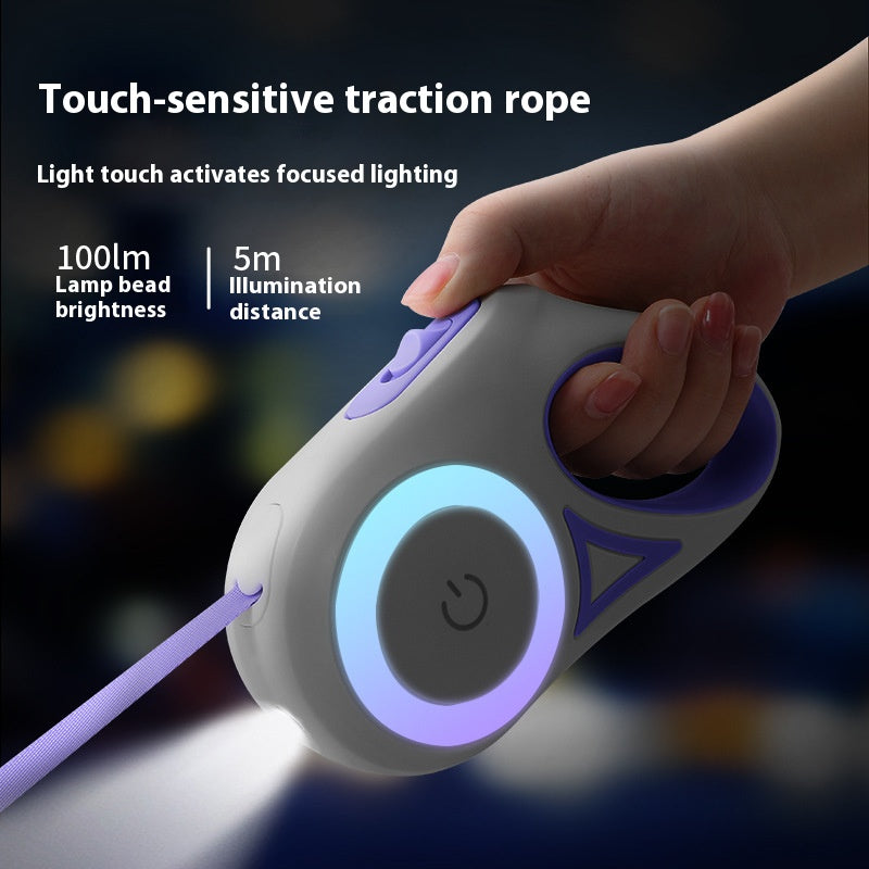 New LED Lighted Automatic Retractable Dog Leash - The Ultimate Pet Walking Companion