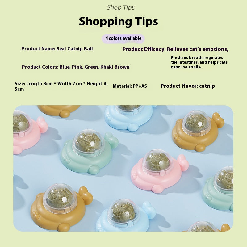 Catnip Lick - Fun Balls: Teething, Teeth Cleaning, Digestion - Aiding Nutritious Cat Treats