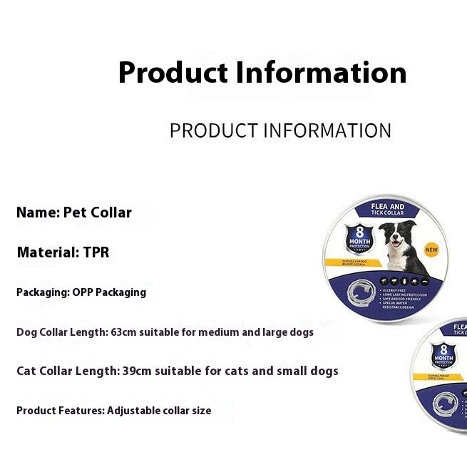 Pet Anti - Insect Collar - Flea and Tick Control for Dogs and Cats