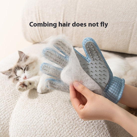 Pet Cat - Petting Gloves: The Magic Tool for Removing Loose Hair and Providing Soothing Massage for Long - haired Cats