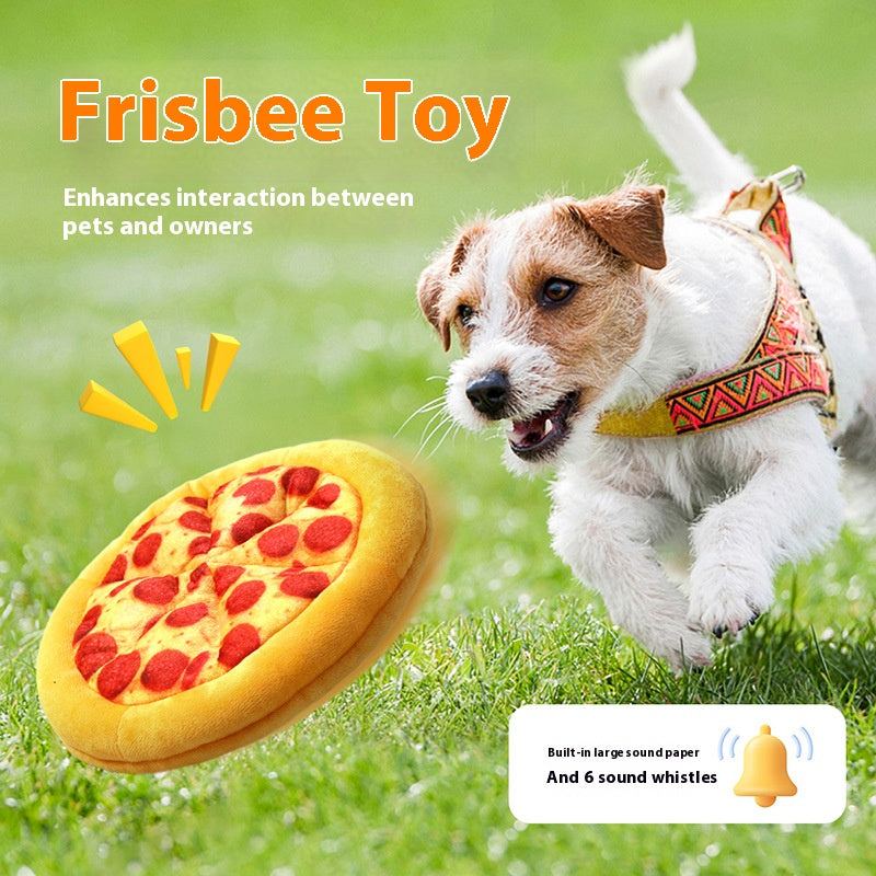 Fun Pizza - shaped Squeaky Chew Toy for Dogs - Interactive Training & Tear - resistant Pet Teething Toy with BB Sound
