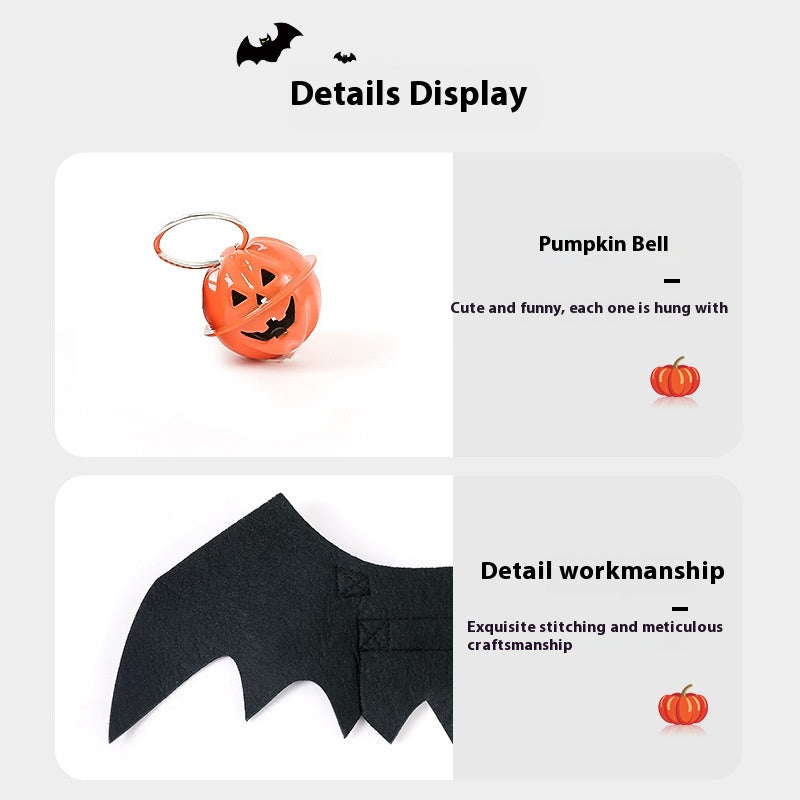 Must - have for Pets' Halloween! Bat - Wing and Bell - adorned Transformation Outfits for Cats and Dogs