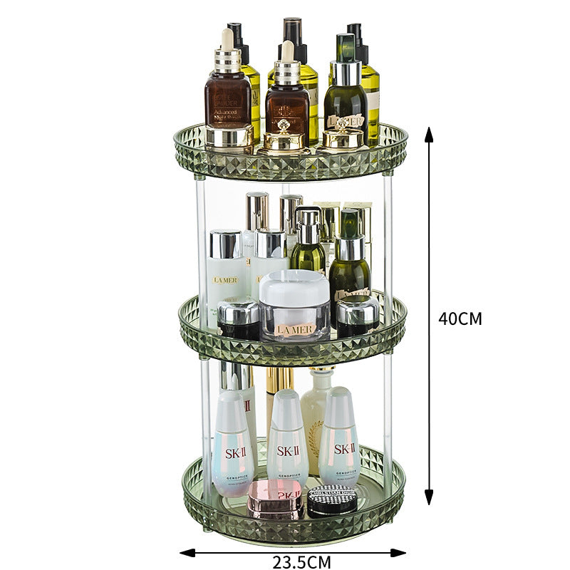 2 Tier Plastic Makeup Diamond Cosmetic Storage Organizer