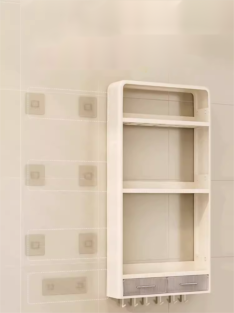 Wandmontiertes Gewürz- und Getränkeregal für den Haushalt, Badezimmer-Lagerregal 