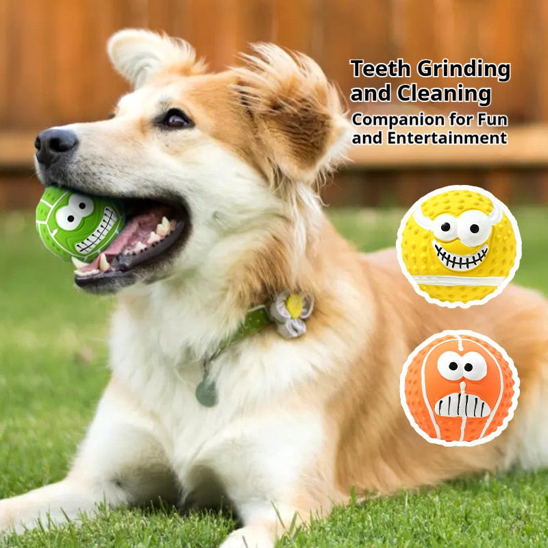 New - style Smiling Face Latex Squeaky Toy: Teething and Teeth - cleaning Delight for Your Furry Friend