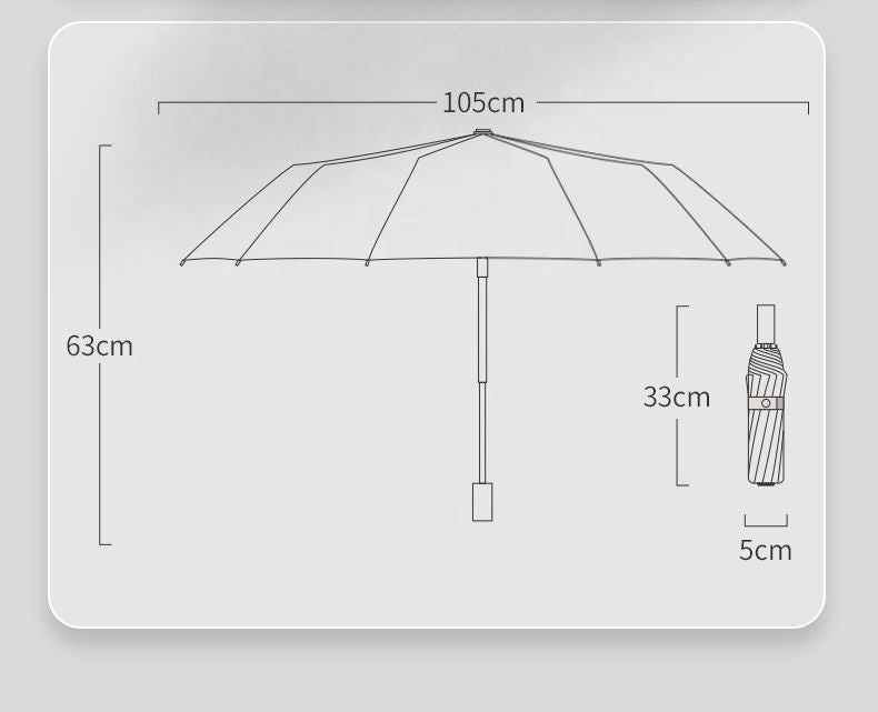 12K 3 Fold Automatic UV Blocking Windproof Dual Use Umbrella For Rain Sun Protection Summer