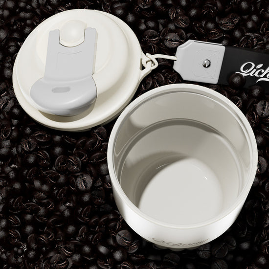 410ml portable stainless steel water bottle, ceramic coffee cup with handle and lid