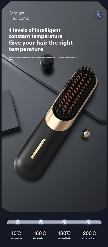 Peigne lissant sans fil, nouveau lisseur à ions négatifs pour dortoir, mini portable, non nocif pour les cheveux, peigne de coiffure entièrement automatique 