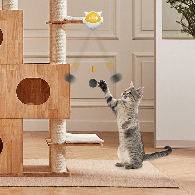 Cats' Source of Joy: Electric Cat Teaser with Plush Balls for Self - entertaining Fun