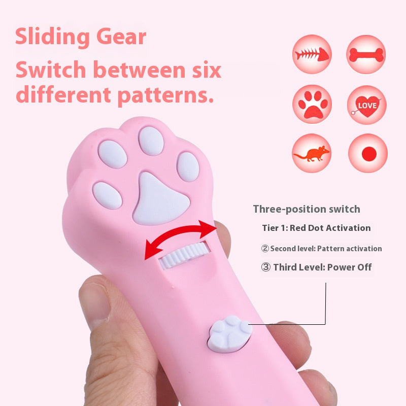 New Cat Paw Laser Teaser Rod - Infrared Projection Cat Teasing Pen Pet Toy