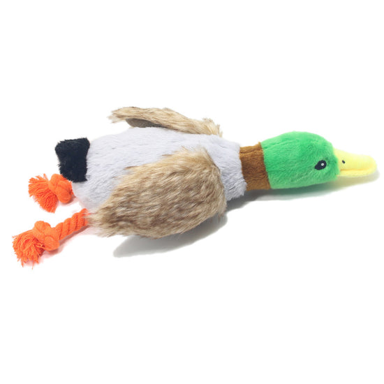 Neues 28 cm großes Quietscheentchen-Haustierspielzeug aus Plüsch – realistisches Wildenten-Design für Hunde