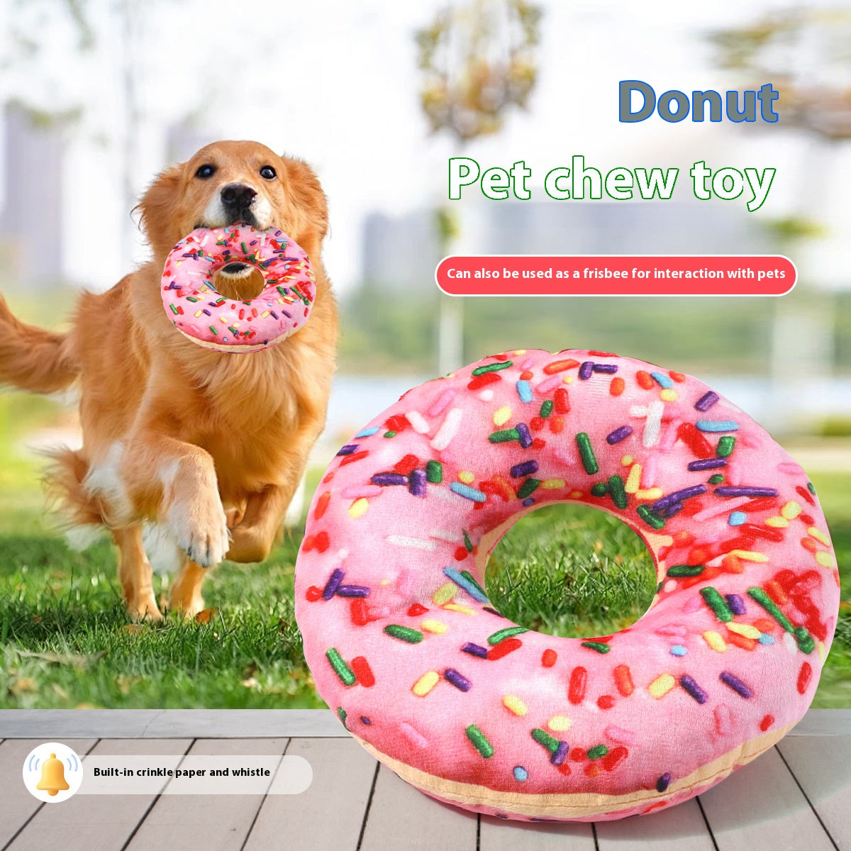 Fun Pizza - shaped Squeaky Chew Toy for Dogs - Interactive Training & Tear - resistant Pet Teething Toy with BB Sound