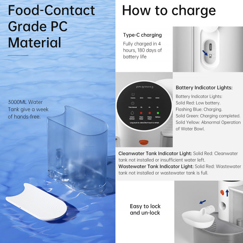 Hot Sale! Tipping - style Non - plug - in Smart Pet Water Dispenser, Universal for Cats and Dogs, Ultra Worry - Free