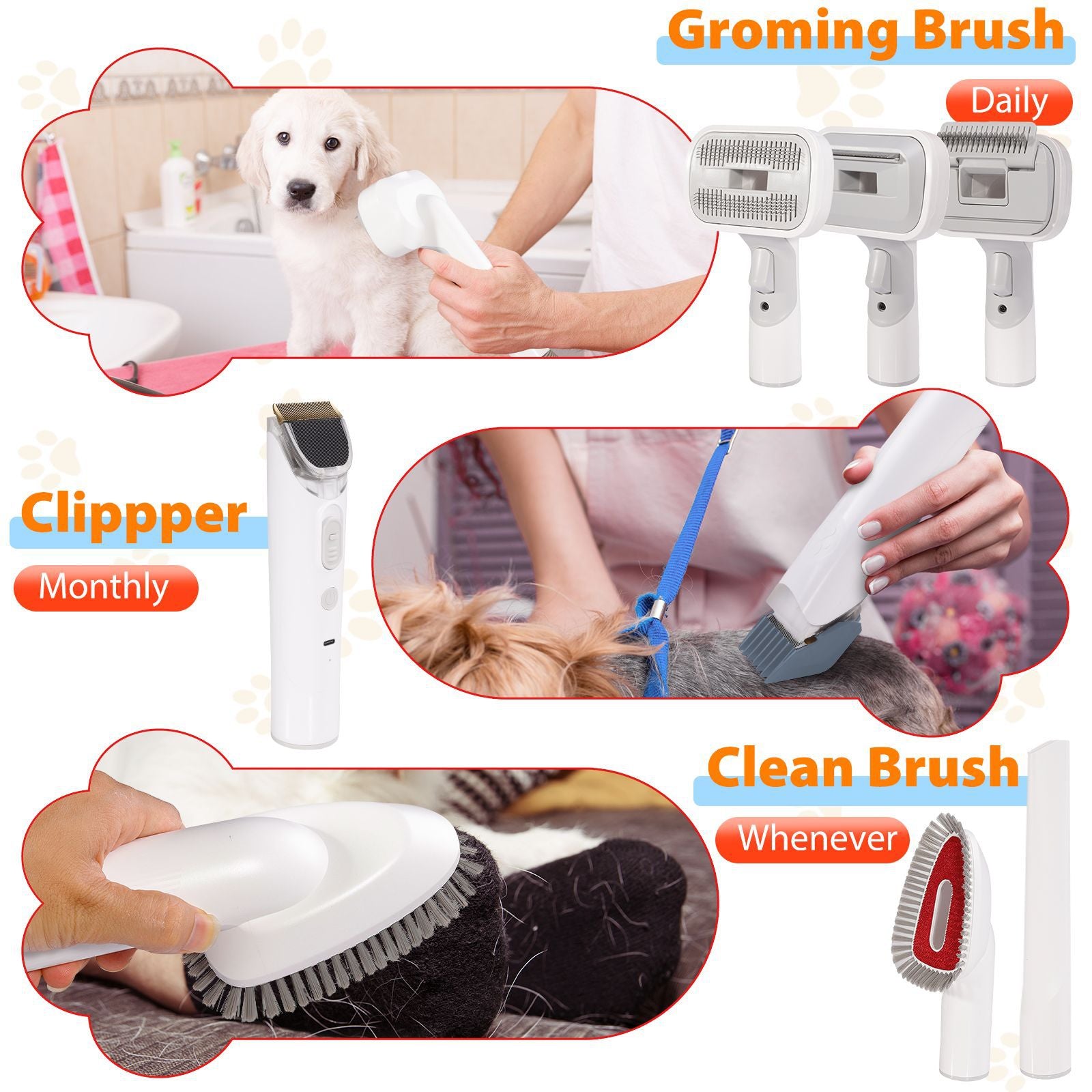 Multi - functional Pet Grooming Vacuum Set for Dogs - the Perfect Pet Care Companion