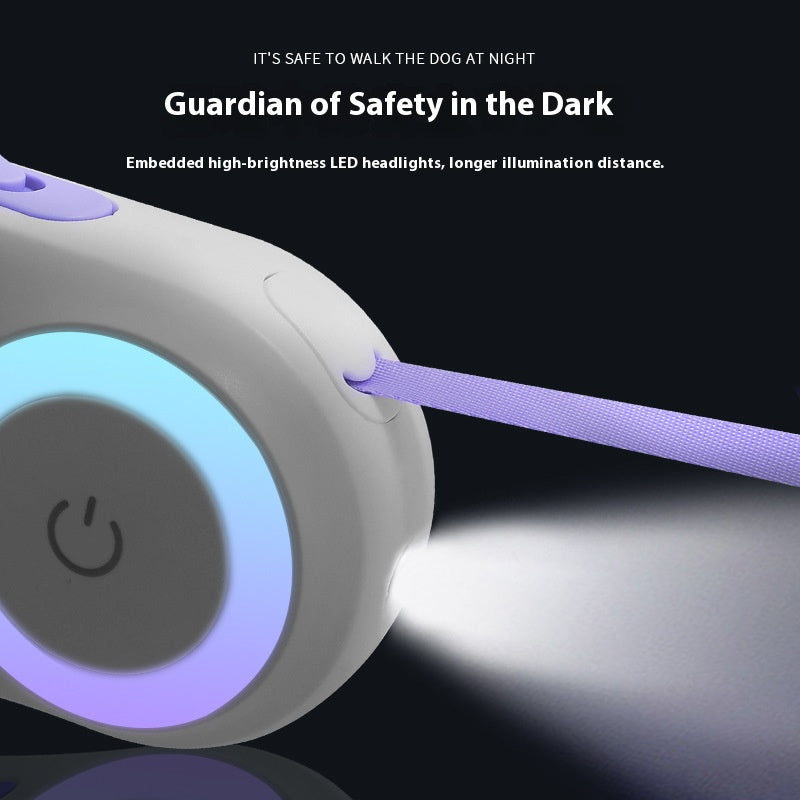 New LED Lighted Automatic Retractable Dog Leash - The Ultimate Pet Walking Companion