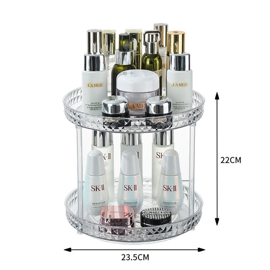 2 Tier Plastic Makeup Diamond Cosmetic Storage Organizer