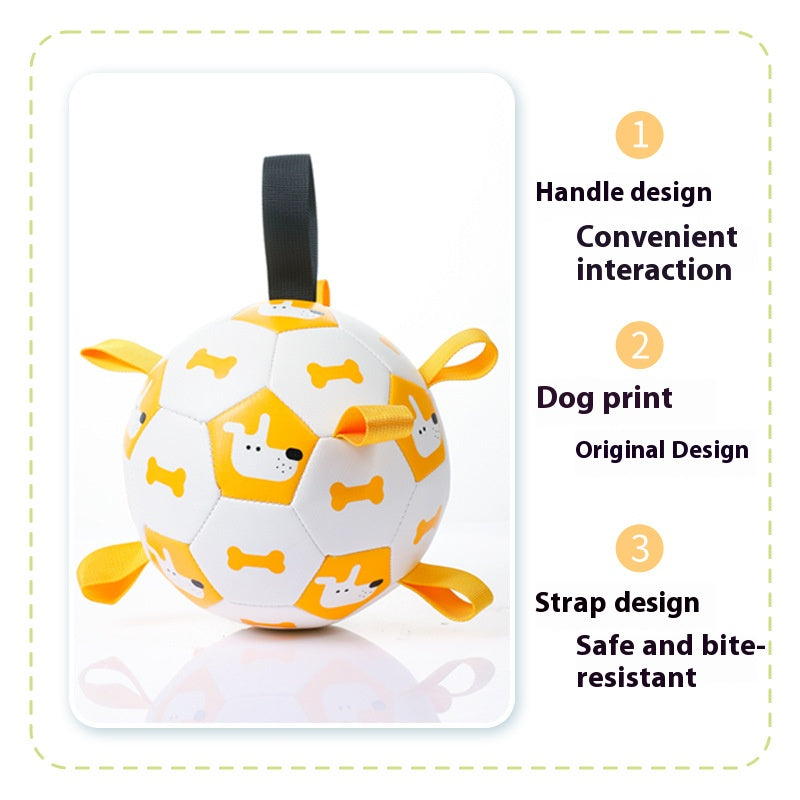 Outdoor Energetic Partner for Pet Dogs: Chew - Resistant, Squeaky and Inflatable Soccer Ball Toy