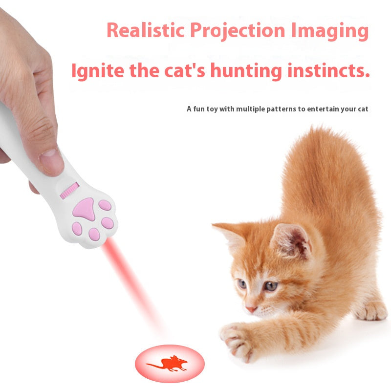New Cat Paw Laser Teaser Rod - Infrared Projection Cat Teasing Pen Pet Toy