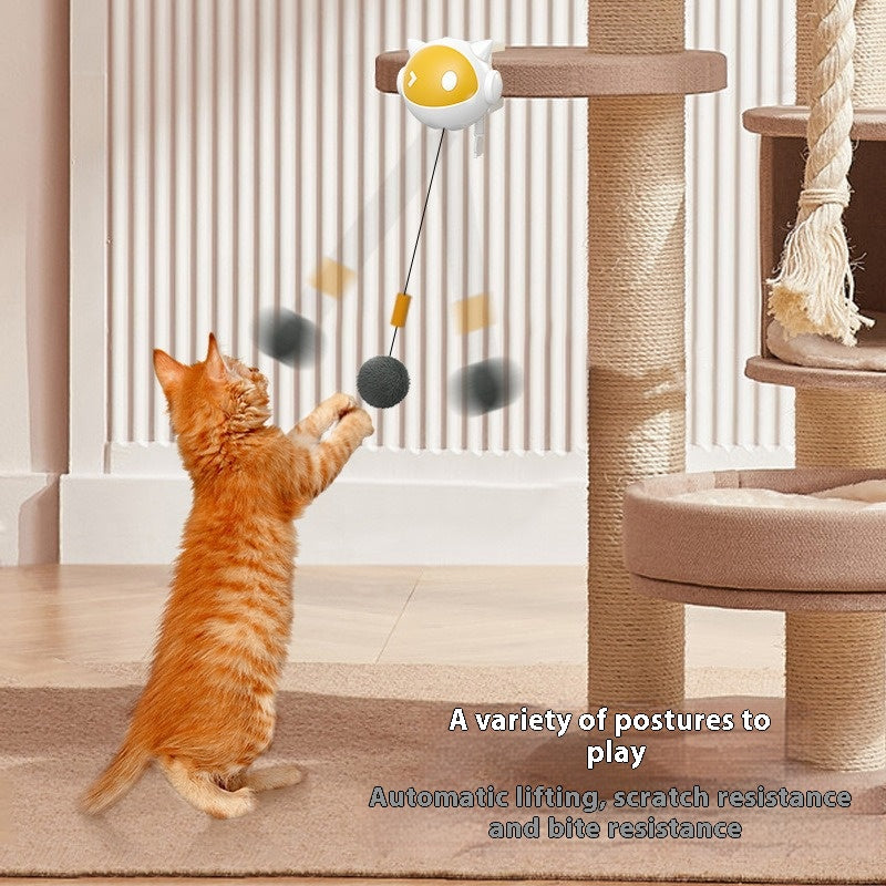 Cats' Source of Joy: Electric Cat Teaser with Plush Balls for Self - entertaining Fun