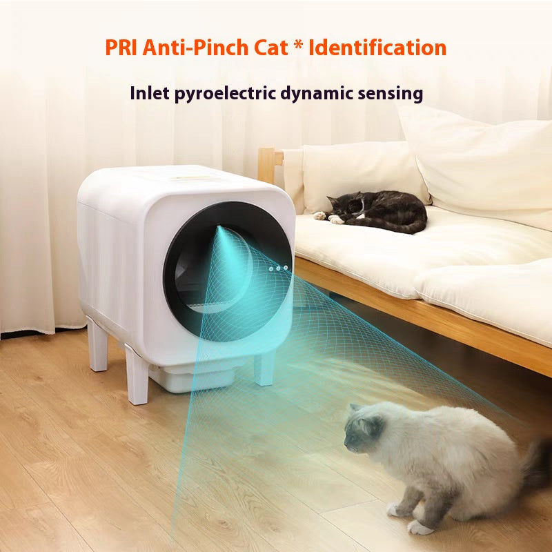 Smart Cat Litter Box with Fresh Air Purification, Deodorization, Enclosed Design and Anti-Splash Function - Self-Cleaning Automatic Cat Toilet