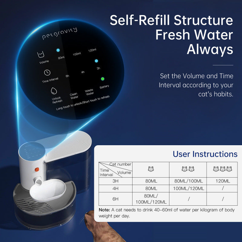 Hot Sale! Tipping - style Non - plug - in Smart Pet Water Dispenser, Universal for Cats and Dogs, Ultra Worry - Free