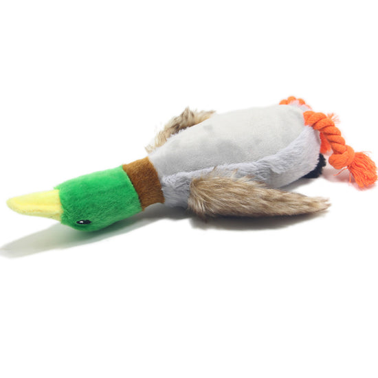 Neues 28 cm großes Quietscheentchen-Haustierspielzeug aus Plüsch – realistisches Wildenten-Design für Hunde