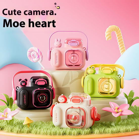 580ml Children's Water Bottle Camera Shaped Water Bottle With Straw