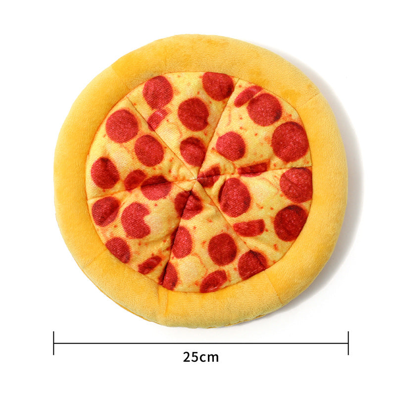 Fun Pizza - shaped Squeaky Chew Toy for Dogs - Interactive Training & Tear - resistant Pet Teething Toy with BB Sound