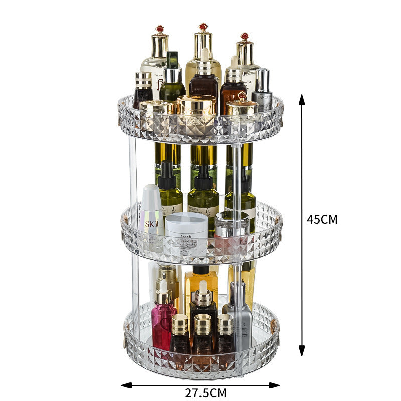 2 Tier Plastic Makeup Diamond Cosmetic Storage Organizer