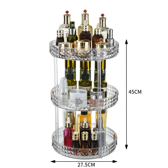 2 Tier Plastic Makeup Diamond Cosmetic Storage Organizer