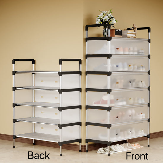 7-Layer Metal Shoe Rack With Dustproof Cover Shoe Storage Rack