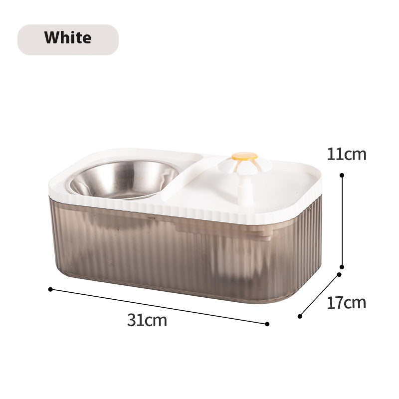 All - in - One Cat Automatic Feeder and Water Dispenser with Large Capacity Flowing Water Pet Fountain