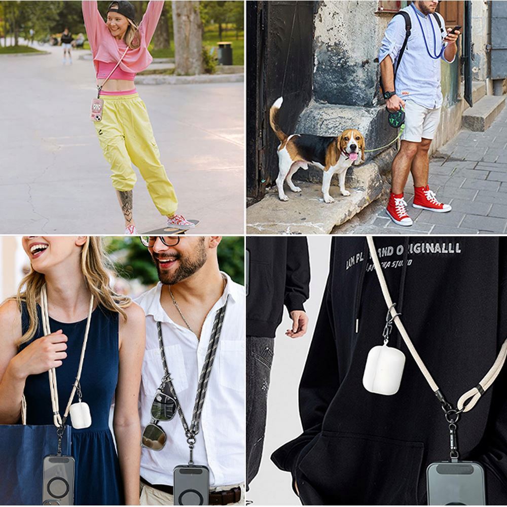 Adjustable elastic mobile phone lanyard