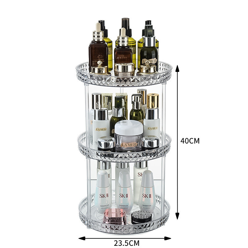 2 Tier Plastic Makeup Diamond Cosmetic Storage Organizer
