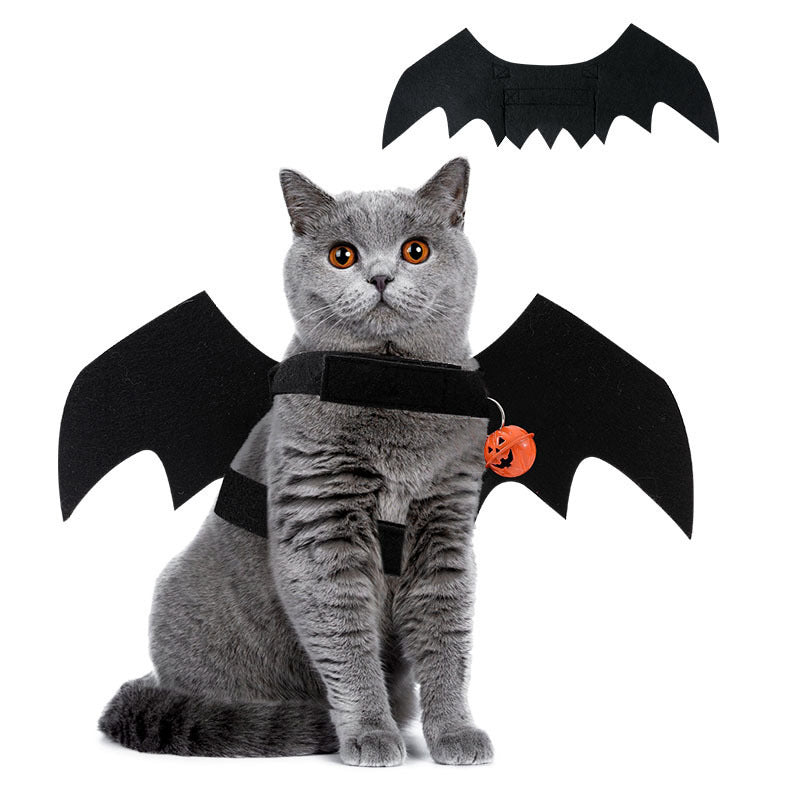 Must - have for Pets' Halloween! Bat - Wing and Bell - adorned Transformation Outfits for Cats and Dogs