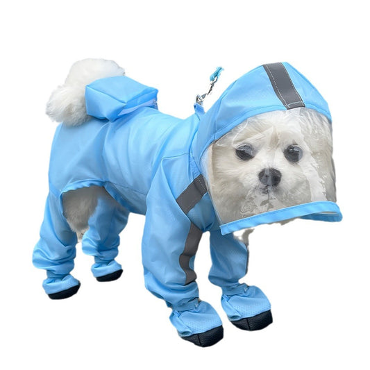 GQG All - in - one Waterproof Raincoat with Leash - attachment for Small Dogs - Ideal for Bichons and Poodles in Rainy Days